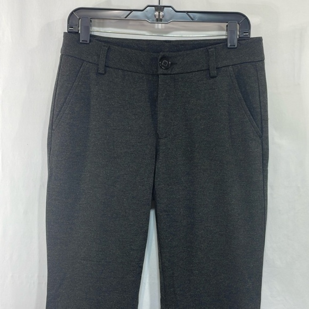 🥖 Cabi dark gray knit flat front flare leg trousers